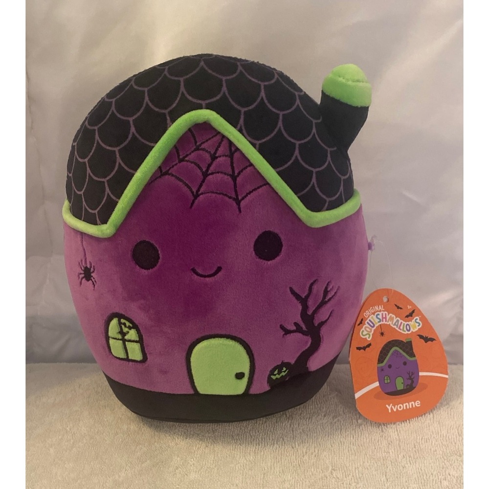 Squishmallows 8 Inch Yvonne Haunted House‎ Purple Halloween Plush S8 #2655 NWT
